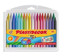 BIC Pastelli a cera Plastidecor – Extra resistente, facile da temperare – Confezione da 36