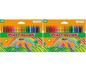 BIC 920301 Astuccio con 24 Pastelli (Confezione da 2)