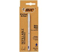 Bic 92065 Penna Sfera Con Cappuccio Cristal Re'New 1Mm Blu