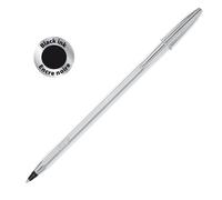 BIC - 921339 - Penna a sfera Cristal Shine con capppuccio - punta media 1,0 mm - nero - fusto silver - Bic - conf. 20 pezzi - 79943 - Conf. da 1 Pz. - 921339