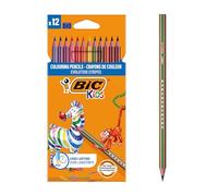 Bic Kids Evolution Stripes Box di 12 penchi di colori supportati - Prodotto in resina - Punta ultra -esistente - Mine pigmentat