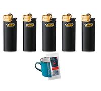 Bic accendino Mini nero/oro J25, 5 pezzi