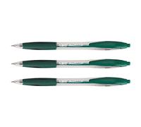 BIC ATLANTIS CLASSIC - Set di 3 penne a sfera retrattili, punta media, 1 mm, colore: Verde