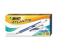 BIC Atlantis Exact - Penna a sfera con punta fine, 0,7 mm, 12 pezzi, colore: Blu