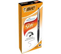 Bic Atlantis Penna a sfera a scatto con impugnatura gommata nera (12 unità) Sing