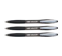 BIC Atlantis Premium - Penna a sfera a punta media, 1,0 mm, confezione da 3, inchiostro nero
