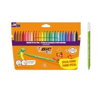 BIC Pennarelli Kids Couleur, Punta media, Lavabili, Confezione da 24, Colori assortiti