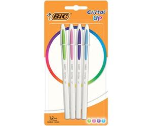 Bic - BIC Stylo bille Cristal Up Fashion, assorti, blister de 4