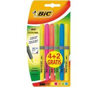 Bic Brit Liner Grip 42 Confezione da 6 Pennarelli Fluorescenti - Inchiostro a Base Acqua - Punta a Scalpello - Tratto tra 160 e NEW