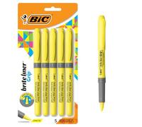 BIC Brite Liner grip - blu (confezione da 12), colore: Nero Yellow 5-Count