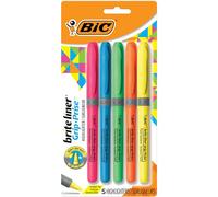 BIC Brite Liner Grip evidenziatore, punta a scalpello, colori assortiti, 5 pezzi