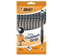 BIC BU3 Comfort Grip - Penne a sfera retrattili, 10 pezzi, colore: nero