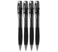 Bic Bu3 Grip - Penna a sfera a scatto, 1.0 mm, confezione da 4, colore: nero.