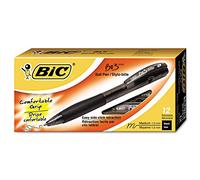 BIC BU311BK BU3 Penna a sfera retrattile, grassetto, 1,0 mm, nero, dozzina