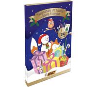 BIC Calendario dell'Avvento, Penne a Sfera, Matite Colorate, Pennarelli, Evidenziatori, Colori Assortiti, Set Cancelleria 24 Articoli, Idea Regalo di Natale, Bambini e Adulti