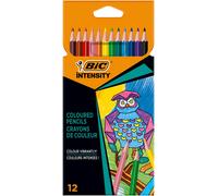 BIC Intensity, Matite Colorate per Adulti, Fusto Triangolare, Colori Brillanti e Intensi, 12 Unità