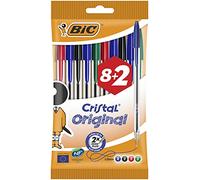 BiC Cristal - 8 + 2 penne a sfera, tratto medio