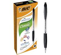 BIC Cristal Atlantis, Penne Nere a Sfera, a Scatto, Punta Media (1.00 mm), Confe
