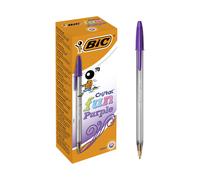 BIC Cristal Fun, Ballpoint Pens, Smudge-Proof Writing Pens and Wide Point (1.6 m