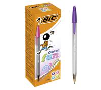 Bic Cristal Fun Ballpoint Pens With Wide Tip (1.6mm) Pens For Colourful Writing
