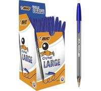 BIC Cristal Large Punta Media 1.6 mm. Confezione 50 Penne BLU