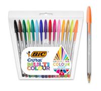 BIC Cristal Multicolour, Penne a Sfera Colorate, Punta Larga 1.6mm, Set Scrittur