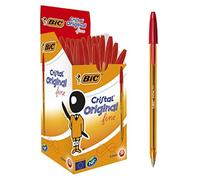 Penna sfera Cristal - punta fine 0,8 mm - rosso - Bic - conf. 50 pezzi