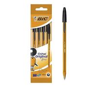 BIC Cristal Original Fine Penne A Sfera Con Punta Fine (0,8 Mm) - Nere, Confezione Da 4