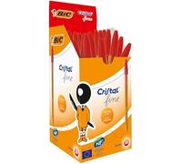 Penna sfera Cristal - punta fine 0,8 mm - rosso - Bic - conf. 50 pezzi