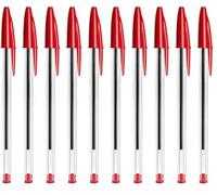 BIC Cristal Original - Penne a sfera da 1,0 mm, confezione da 10 pezzi, inchiostro a lunga durata, scrittura fino a 2 volte più delle penne a sfera standard, scrittura fluida, affidabile uso