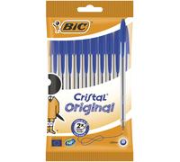 Pacchetto di boligrafi originali in cristallo BIC - Punta rotonda da 1,0 mm - Scatta da 0,4 mm - Base olio in blu - colore blu