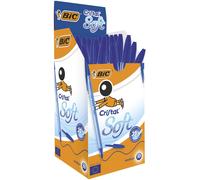 BIC Cristal Soft, Penne Blu a Sfera, Punta Media (1.2 mm), Confezione da 50 Penn