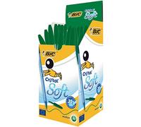 BIC Cristal Soft Punta Media 1,2 mm Confezione 50 Penne Colore Verde