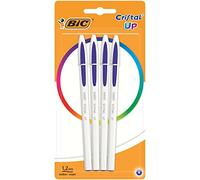 BIC Cristal Up - Penna a sfera, confezione da 4, colore: Blu