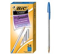 Bic Cristal Xtra - Penna a sfera liscia, punta media (1,0 mm), blu, 24 pezzi
