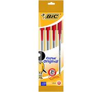 Bic Rosse Penne A Sfera, Ottime Per La Scuola, Punta Media 1.0 Mm, Pacco Da Quattro Penne, Rosso, 5.5 X 0.8 X 20.5 Cm