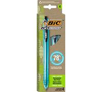 BIC Ecolutions Ocean-Bound Ball Pens, Medium Point (1.0mm), 4-Count Pack, Blue Ink Pens Made from 78% Ocean-Bound Recycled Plastic