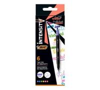Bic evidenziatore Intensity Dual Tip 6 pz Punta sottile/smussata Blu, Verde, Pes