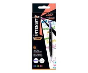 Bic evidenziatore Intensity Dual Tip 6 pz Punta sottile/smussata Blu, Verde, Pes