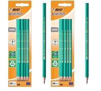 BIC Evolution Ecolutions, Matita in Grafite, 10 Pezzi per Confezione, Per Scrivere a Scuola e in Ufficio, Mina HB Resistente, 2 Confezioni