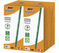 BIC Evolution ECOlutions, Maxi-Pack Matite Grafite, 200 Unità, Mina HB Resistent