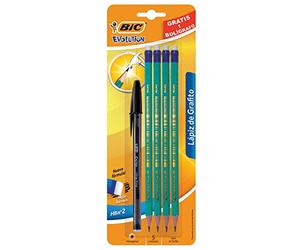 Bic Evolution Matite Con Cancellino, 4 Pezzi