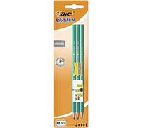 BIC Evolution Original - Set di 5 pezzi per penna, 1 gomma e temperino