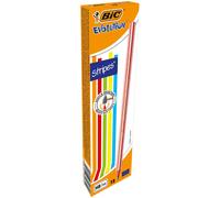 BIC Evolution Stripes Matite HB In Grafite - Fusto Rosso, Confezione Da 12 12 un