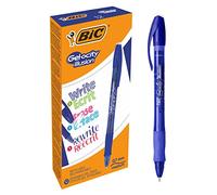 BIC Gel-Ocity Illusion, Penne Blu, Penne Gel Cancellabili, Punta Media (0.7 mm), Confezione da 12, Cancelleria Scuola Bambini