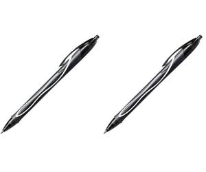 BIC Gel-ocity Quick Dry Clip-on retractable ballpoint Penna Medio, Nero, 0.7 mm (Confezione da 2)