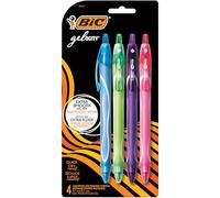 BIC Gel-ocity Quick Dry Retractable Fashion Gel Pen, Medium Point (0.7mm), Assorted Colors, 4-Count