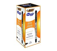 BIC GELOCITY - Penne a inchiostro gel, confezione da 30 pezzi, colore: Nero
