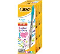 BiC Grande Cristal Divertimento Colori Sfera Penna Rosa, Viola, Blu, Verde Pacco