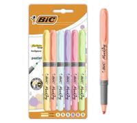 BIC - Highlighter Grip, evidenziatori con punta smussata regolabile, colori assortiti, confezione da 6